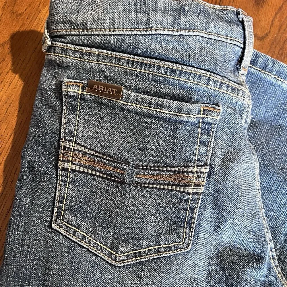 Ariat B4 Relaxed Boys Bootcut Jeans Size 16 Blue Medium Wash Cowboy Workwear